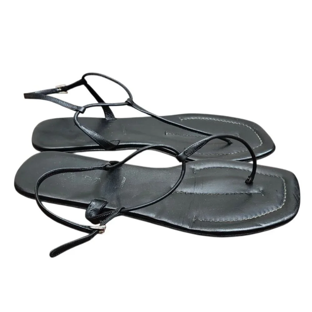 Prada Leather T-Strap Sandals Women's Size EU 40/US 9.5 - Picture 4 of 13